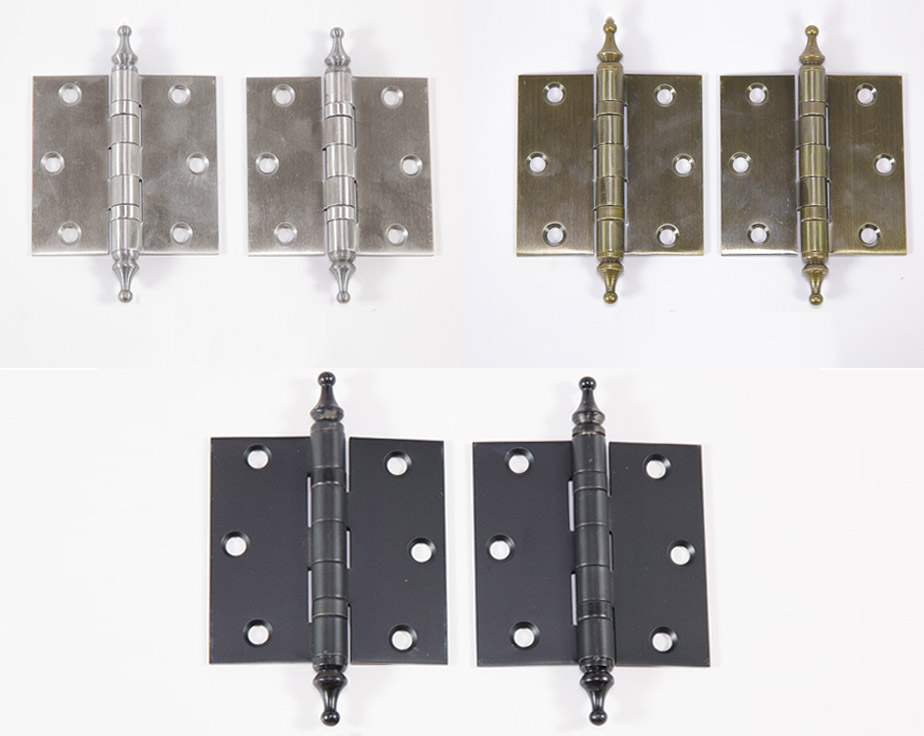 Ball Bearing Interior Door Hinge With Steeple Tip Square Cut Out