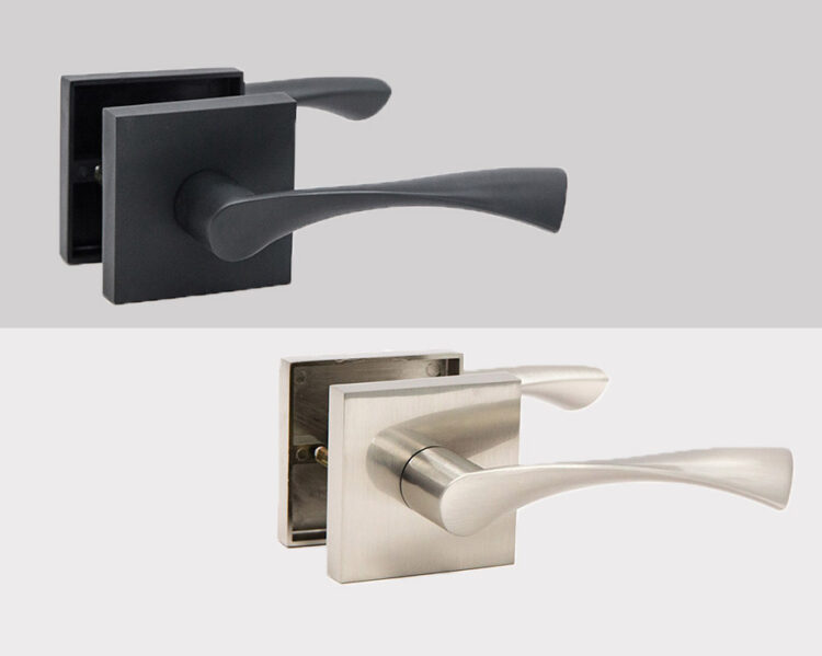 Large Door Handles, Modern Lever, Internal Locks, Hardware,Black Knobs